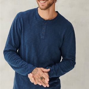 NWT - Lucky Brand Men’s Snap Henley - Long Sleeves -Navy